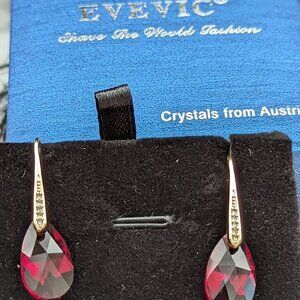 Evevic Jewelry Vintage Crystals Austria  Crystal Earrings Rhodium Gold Finish